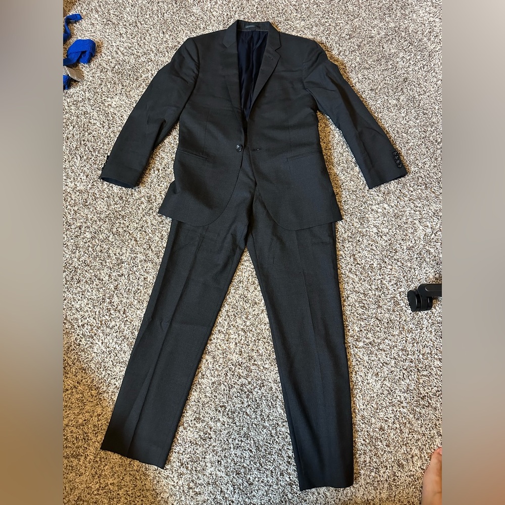 J. Crew Ludlow Charcoal Single Button Wool Suit, 36S, 30x29.5 pants